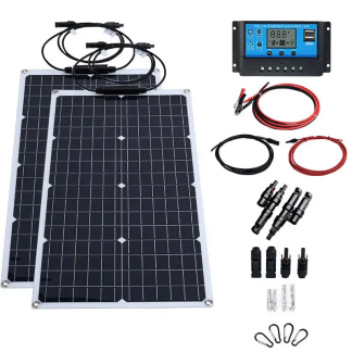 4000W Solar Panel with Power Inverter 12V-110V/220V Solar Panel Inverter Kit Home and Outdoor Camping Solar System