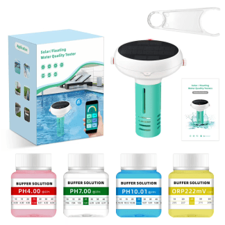 Wifi Solar Floating Swimming Pool Water Quality Tester PH Chlorine TDS ORP Salt EC Temp Monitor for Spa Real-Time Data & Alerts