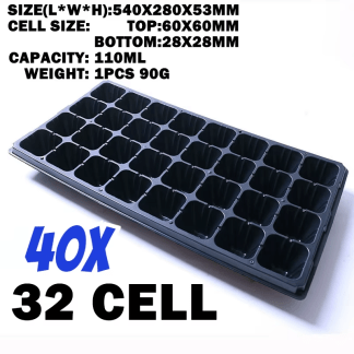 40Pcs 32 50 72 105 128 200 Cells Plastic Nursery Tray Seed Tray Easy-Out Seedling Sowing Flats Garden Tools Greenhouse Kit